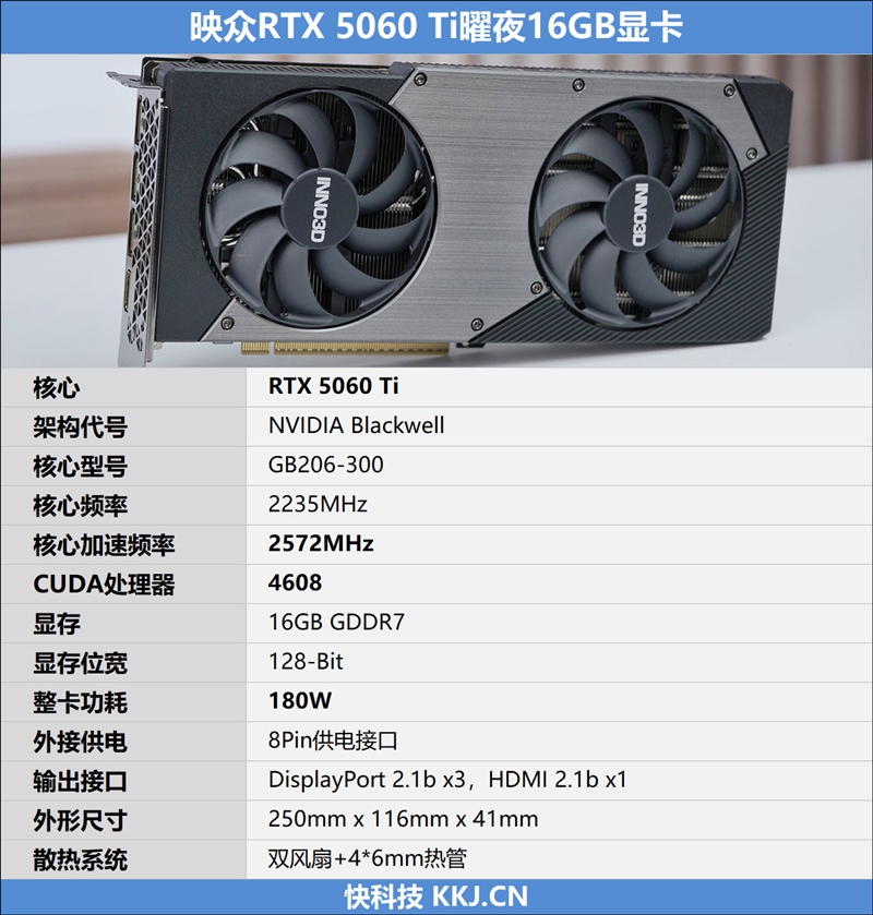 映众RTX 5060 Ti曜夜16GB显卡评测：小巧简约 DLSS 4表现亮眼