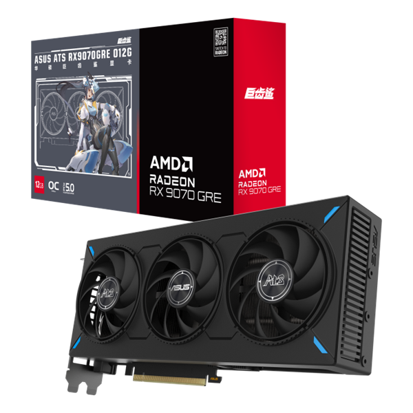 华硕推出首款RX 9070 GRE显卡：4499元、出厂超频2860MHz